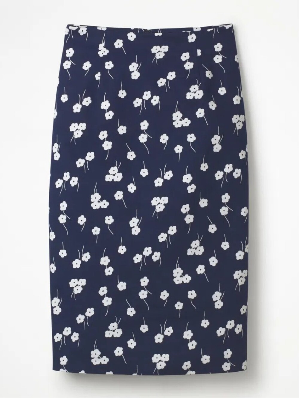 NWT Boden Richmond Power Stretch Pencil Skirt Navy White Floral High Waist 10P